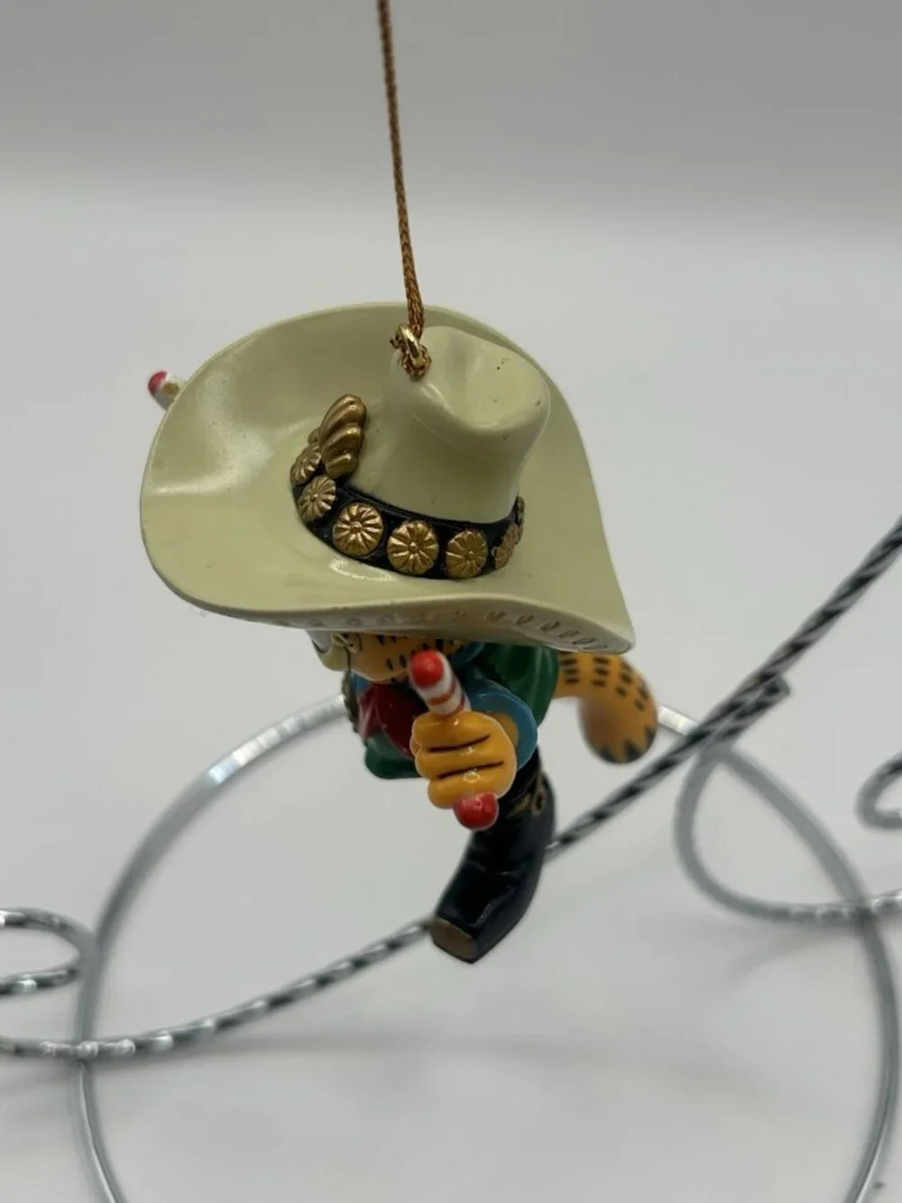 GARFIELD Ornament Trim-A-Tree Paws Christmas COWBOY Candy Cane Guns 1996 Vintage